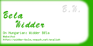 bela widder business card